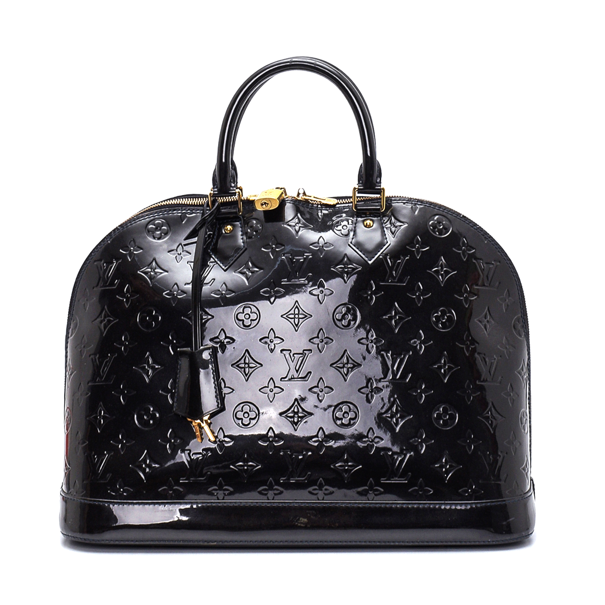 Louis Vuitton - Black Magnetique Monogram Vernis Leather Alma GM Bag